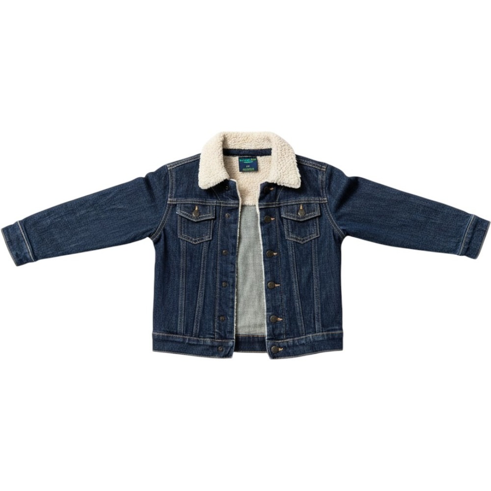 Genuine Kids Denim Jacket 5T Blue Sherpa Lined Trucker Western Rugged